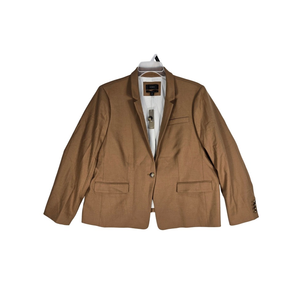 J.Crew Regent Wool Blazer Women Plus 24 Camel Brown NEW Academia Preppy Neutral